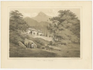 Estampado antiguo del templo chino en Hong Kong por Hawks (1856) - Imagen 1 de 1