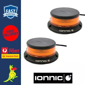Ionnic LED Beacon Amber Low Profile Alloy Body Waterproof Class 1 LED Beacon x 2 - Picture 1 of 5