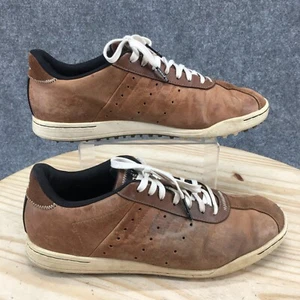 Adidas Shoes Mens 12 AdiCross II Golf Sneakers Brown Leather Spikes Low 671663 - Picture 1 of 17