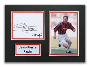 JEAN PIERRE PAPIN HAND SIGNED A4 MOUNTED PHOTO DISPLAY - AC MILAN AUTOGRAPH - Picture 1 of 1