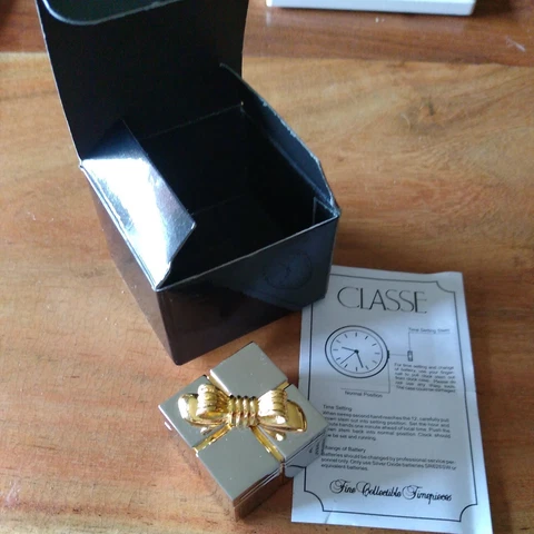 VTG 1996 CLASSE Fine Collectible Timepiece Miniature Frame and Clock Gift Box Cover