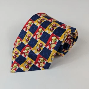 Bally Mens Necktie Switzerland Silk Fruit Lemon Picnic Neck Tie Jacquard Vintage - Picture 1 of 10