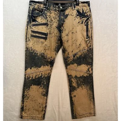 Pantalones de mezclilla Red Ape desgastados para hombre talla 40 lavado con ácido salpicaduras ropa de calle grunge urbano Foto 1 de 4
