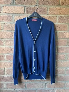 Huntsman Saville Row Herren Strickjacke Pullover Blau Größe 50 Medium M - Bild 1 von 9