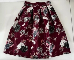 Gonna donna Euromoda taglia small bordeaux floreale aderente svasata Made in Italy NUOVA - Foto 1 di 13