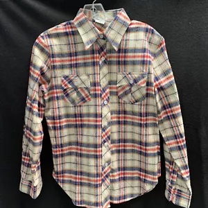 Women’s Vtg Rose Best Quality Western Plaid Flannel Shirt Top~sz 36 Medium - Picture 1 of 6