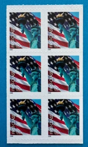 US Stamps Scott 3974 Flag and Statue of Liberty 2005 39c booklet pane of 6 M/NH - Picture 1 of 2
