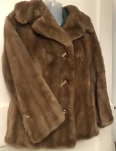 VINTAGE TISSAVEL BEIGE FAUX FUR COAT JACKET FURRIER MADE IN SCOTLAND - Picture 1 of 8