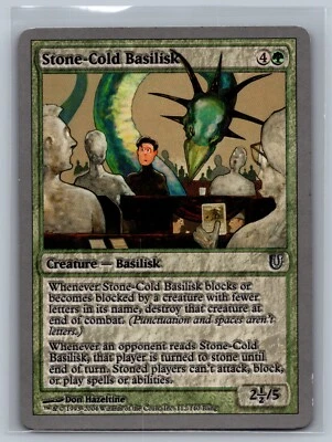 Magic The Gathering Unhinged Stone-Cold Basilisk #112/140 MTG TCG CCG - Image 1 of 2