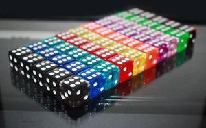 5 x Casino Würfel-Dice: W6-Augen - transparent - Craps shooting - Las Vegas - Picture 1 of 11