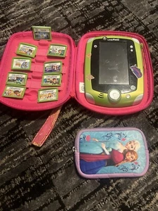 Leap Frog LeapPad 2 GREEN w/ COVER+STYLUS 9 Games & (CARRY CASE Hello Kitty - Picture 1 of 10
