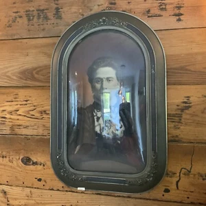 VTG Ornate Bubble Convex Glass Portrait Frame Victorian Goth Dark Romantic OLD - Picture 1 of 10