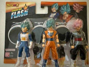 Dragon Ball Super Saiyan Blue Goku, Vegeta an Rose Goku Black NIB 3-Pack - Picture 1 of 3