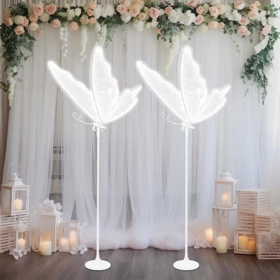 Lámpara de Pie Mariposa 2 PIEZAS LED Luz Ambiental Blanca para Decoración de Boda 110V Foto 1 de 4