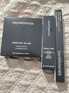 bareMinerals Endless Glow Highlighter Joy,  Brow Master Honey, Prime Time Primer - Picture 1 of 4