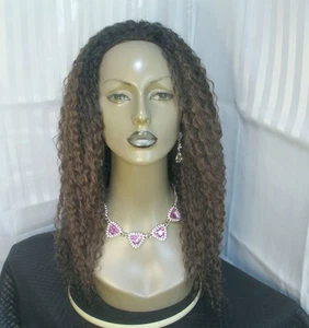 Equal wig, half wig, ponytail very long curly afro style brown w/auburn NEW - Picture 1 of 6