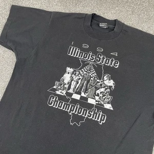 Vintage 1994 Illinois State Chess Championship T Shirt Mens L Single Stitch 90s - Picture 1 of 10