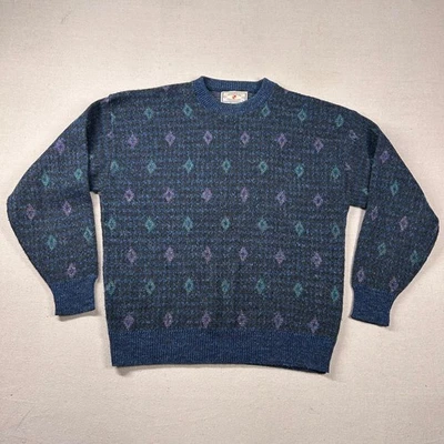 Vintage Pinnacle Collection Sweater Mens XL Wool Blend Geometric Grandpa 90s USA - Image 1 of 4
