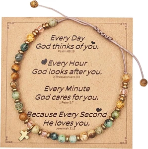 Kreuz Armband Christliche Geschenke für Frauen, Religiöse Geschenke, Christliche Armbänder, - Bild 1 von 12