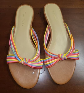Talbots Sandals Womens Size 8.5 Colorful Slip On Sandals  - Picture 1 of 12