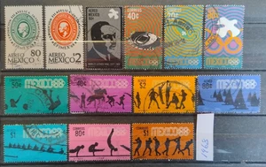Mexico Stamp 1968 13 lot all different most used as seen, combine shipping - Picture 1 of 2