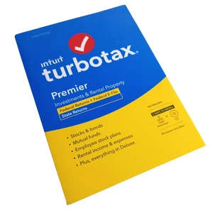 TurboTax Premier 2022 PC/Mac CD /DOWNLOAD Federal /State Investments Rental - Picture 1 of 2