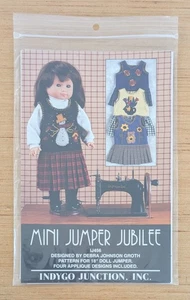 Mini Jumper Jubilee 18" Doll Pattern 4 Applique Designs Indygo Junction Unused - Picture 1 of 2