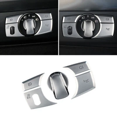 5*ABS Silver Headlight Switch Cover Trim For BMW X5 E70 2008-2013 X6 E71 2009-14 - image 1 of 4