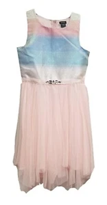 Zunie Girls Special Occasion Sleeveless Dress Pink Rainbow - Picture 1 of 2