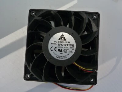 3 Delta 120mm 12cm TFC1212DE 190CFM 12038 DC 12V cooling fans.READ - Image 1 of 4