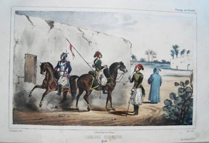 Araber mit Wasserpfeife Arabien Türkei Türke altkolorierte Lithographie um 1840 - Picture 1 of 1