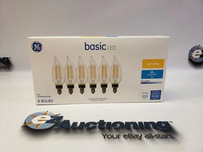 GE Basic 5W EQ E12 Base CAC LED Soft White Dimmable Light Bulb 6 Pack - Image 1 of 2