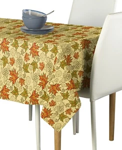 Colorful Maple Leaves Fabric Tablecloths - Assorted Sizes Available - Picture 1 of 1
