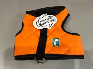 Thinking Bubbles Dog Harness No Pull Orange/ Black Sz M 10-12” Neck 15-20” Chest - Picture 1 of 3