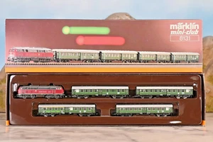 Märklín Mini-Club 8131 DB 218 Diesel Locomotive & Passenger Car Set Z 5PCS - Picture 1 of 6