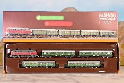 Märklín Mini-Club 8131 DB 218 Diesel Locomotive & Passenger Car Set Z 5PCS - Image 1 of 4