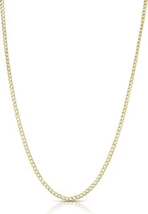 Floreo 10k Yellow Gold 2.5mm Hollow Cuban Curb Link Necklace - Picture 1 of 5
