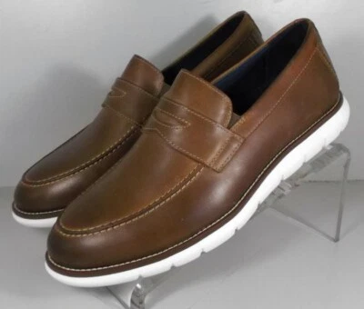 593646 SP50 MILSON PENNY MEN'S SHOES SIZE 9 M BROWN LEATHER JOHNSTON & MURPHY - Image 1 of 4