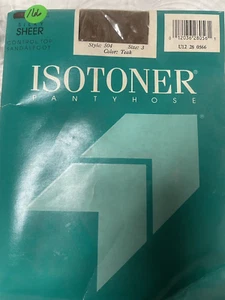 (166) Isotoner Pantyhose style 504 Size 3 Color teak - Picture 1 of 5