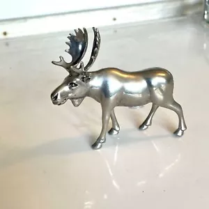 Alce peltro lucido argento 3,5" vintage con agitatore sale Anterles - Foto 1 di 5
