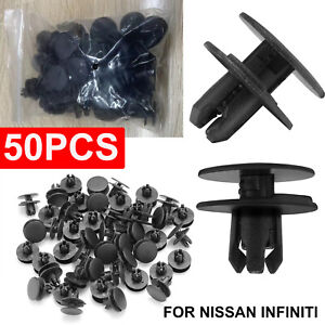 50Pcs Bumper Splash Shield Hood Engine Push Clip Screw Rivet for Nissan Infiniti