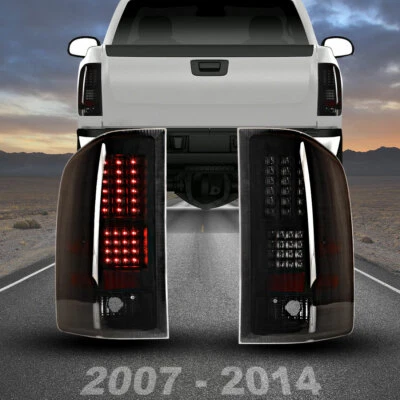 LED For 2007-2014 Chevy Silverado 1500 2500 Tail Lights Black Smoke Lens Lamps - Image 1 of 4