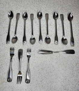 Rogers Stainless Antique Shell Stanley Roberts 18/0 Flatware Silverware 13 Pcs - Picture 1 of 9