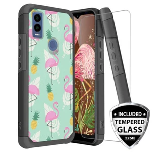 Funda híbrida amigable con montaje para teléfono Cricket Innovate E 5G + vidrio templado - Imagen 1 de 28