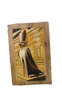 Vintage Authentic EGYPTIAN PAPYRUS PAINTING–Vibrant Colors Guarantee Certificate - Picture 1 of 7