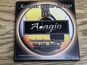 ADAGIO PRO Extra Light Gauge 10 Acoustic Guitar Strings - Picture 1 of 4