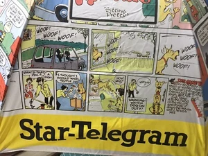 VINTAGE FORT WORTH STAR TELEGRAM CARTOON FUNNY PAGES COMICS UMBRELLA RARE FIND! - Picture 1 of 8