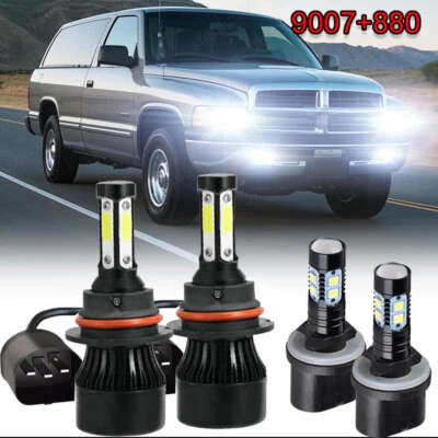 For Dodge RAM 1500 2500 3500 1994-2001 LED Headlight High Low Fog Lights Bulbs Foto 1 de 4