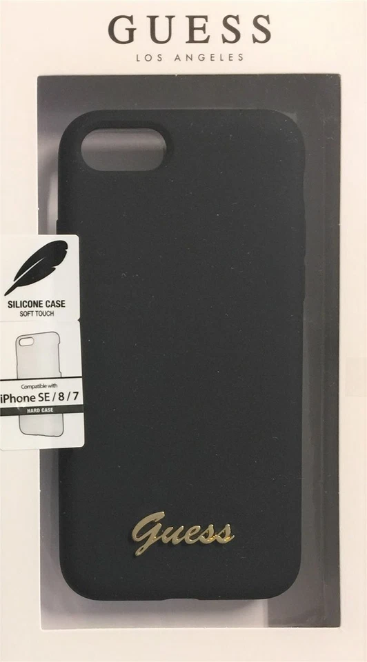 Guess Custodia Morbida Cover IN Silicone Nero Vintage per IPHONE 8 7 Se 2020 - Immagine 1 di 1