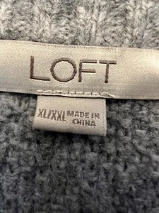 Ann Taylor Loft grau XXL Pullover Schal 100% Lammwolle - Bild 1 von 2